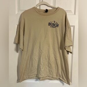 Bush Light Gildan 2xl Tan Graphic Tshirt Mens Short Sleeve Crew Neck
